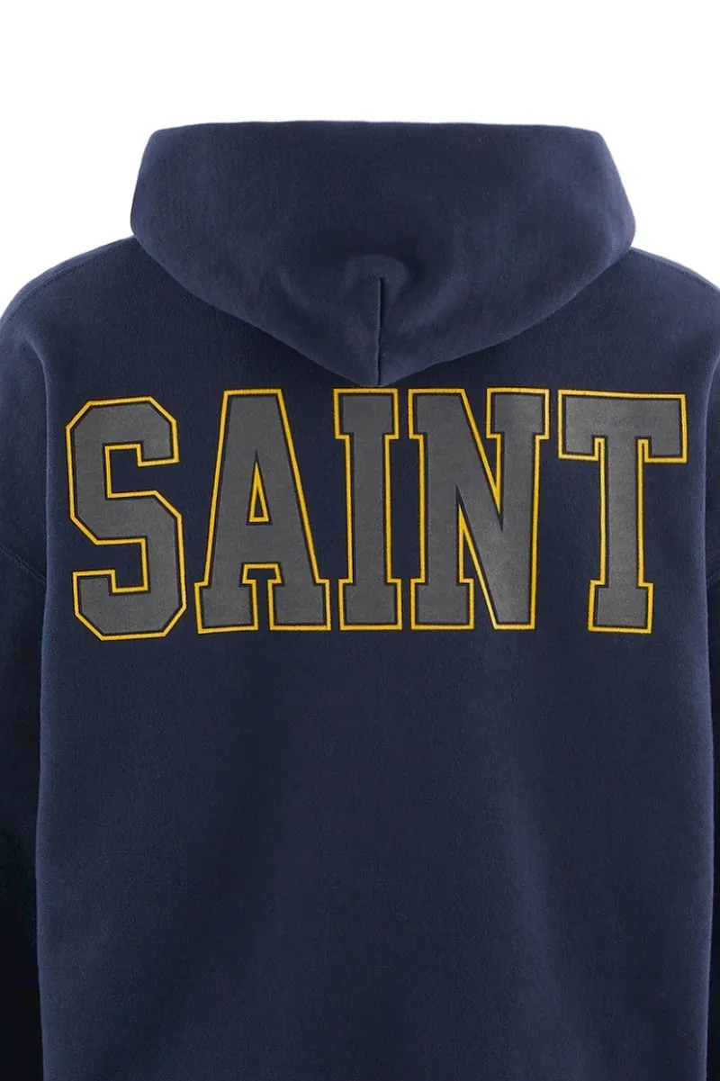 SAINT Mxxxxxx HOODIE/SAINT/NVY Reflective Angel Hoodie Blue S-XL Original open mold Loose cut Comfortable fit Top printing technology 3M reflective paste Best reflective effect in the industry Correct version Original consistent main mark/wash mark/cherub anti-counterfeiting